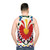 Unisex tank top featuring vibrant Mexican flowers - men back
