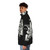Clics Modernos Puffer Jacket with modern, artistic black and white graffiti design - men side left