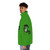 Classic 70s style puffer jacket with retro music stencil design - men side left
