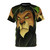 Scar Villain Graphic AOP T-shirt with lion, king, and wildlife elements inspired by The Lion King movie.