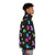 Colorful balloon animal puffer jacket with dog, unicorn, and rainbow designs - men side right