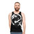 Unisex tank top with psychedelic "Follow the White Rabbit" Alice in Wonderland design - men