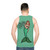 Smoking mermaid with seaweed graphic on tank top - men back