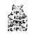 Unisex black and white tank top with literature design