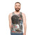 Pointer dog with pheasants on a unisex tank top - men