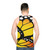 Monarch butterfly orange and black and white abstract tank top - men back