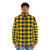 Clan Macleod tartan puffer jacket with bright yellow and classic plaid pattern - men front