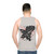 Unisex tank top featuring a design with wild wolves and many creepy eyes - men back