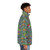 City map puffer jacket with urban landscape design - men side right