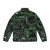 Green puffer jacket with circuit board design - Back