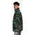 Green puffer jacket with circuit board design - men side left