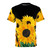 Colorful and vibrant sunflower bouquet design printed on a high-quality t-shirt