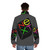Stylish puffer jacket with retro Next Computer branding and vaporwave design elements - men back