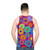 Retro flower power unisex tank top - men back