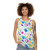 Memphis style unisex tank top with colorful geometric pattern - women