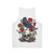 Memento Mori unisex tank top featuring a gothic floral skull design - Back