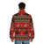 Cozy Christmas knit puffer jacket with festive holiday pattern - men back