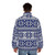 Knitted puffer jacket in a festive christmas pattern - men back