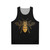Golden honey bee floral pattern unisex tank top