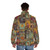 Vintage patchwork puffer jacket featuring the Major Arcana of Tarot - men back