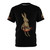 Illustration of a hare playing a hurdy gurdy, an alphabetical musical instrument t-shirt design