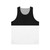 Bicolor unisex tank top with modern geometric pattern