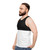 Bicolor unisex tank top with modern geometric pattern - men side