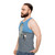 Unisex retro rock tank top with classic rock music design - men side