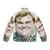 Chris Farley watercolor puffer jacket with a joyful and unique pastel design - Back