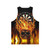 Flaming skull dartboard on a unisex tank top - Back