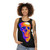 Unisex MDE tank top with skull and pixel art design - women