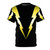 A stylish t-shirt featuring a bold, lightning bolt graphic design