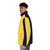 Navy blue and mustard yellow bicolor puffer jacket - men side left