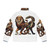 Embroidered Chimera Puffer Jacket, Legendary Fantasy Creature - Back