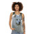 Smiling Samoyed dog wearing a unisex tank top - women