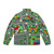 Children's puffer jacket with a playmat design featuring a back road and play cars - Back