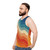 Unisex Barricade tank top with bright geometric abstract pattern - men side