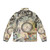 Cheshire Cat Alice In Wonderland Puffer Jacket with Vintage Collage Design - Back