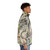 Cheshire Cat Alice In Wonderland Puffer Jacket with Vintage Collage Design - men side right