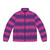 Cheshire Cat inspired puffer jacket with striped design and cute feline details