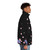 Soft, cozy puffer jacket with a beautiful cherry blossom and sea slug design - men side right