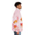 A puffer jacket featuring a vibrant cherry blossom and goldfish design - men side right