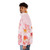 A puffer jacket featuring a vibrant cherry blossom and goldfish design - men side left
