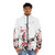 Cherry blossom Japanese ink painting puffer jacket - men front