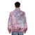 Cherry blossom puffer jacket in a pink and white floral print - men back