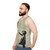 Banksy's iconic "Girl with a Red Balloon" street art design on a unisex tank top - men side