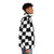 Checkered flag puffer jacket for race winners and motorsports fans - men side right