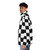 Checkered flag puffer jacket for race winners and motorsports fans - men side left