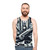 Unisex tank top with airplane silhouette and cloud prints - men