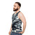 Unisex tank top with airplane silhouette and cloud prints - men side